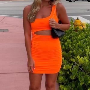 Neon orange dress